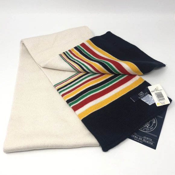 NWT Hudson Bay Company Wool Striped Scarf - Unisex - Picture 3 of 4
